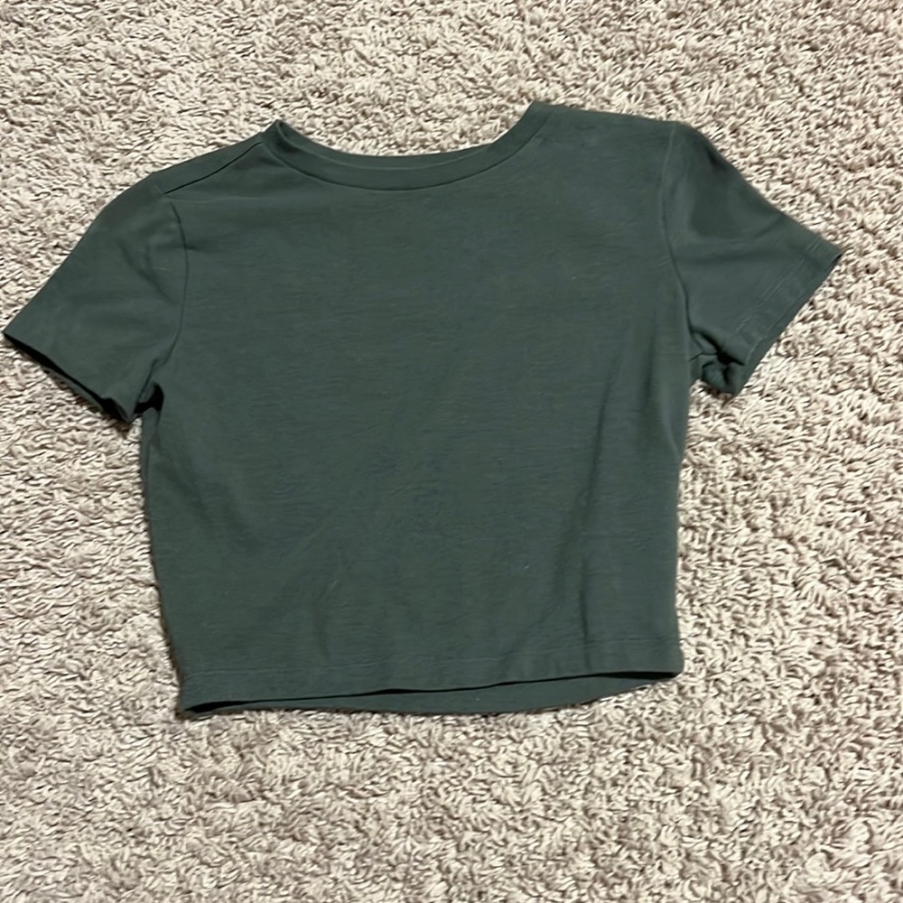 Dark green tight tee